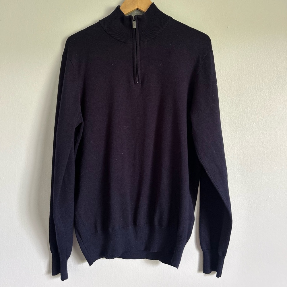 Ciao Italy Men's Navy  Half-Zip Sweater